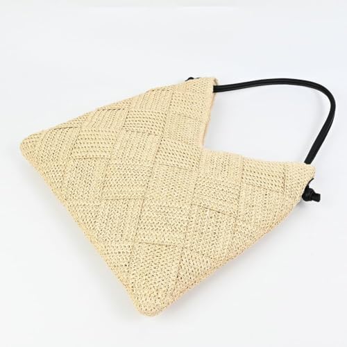 Image of Woven Hobo Bag for Women Straw Beach Tote Handbag Stylish Shoulder Bag Large Capacity Purse for Travel Vacation
