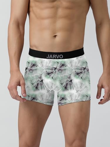 Image of JARVO Men's Extra Thin Elastic Underwear Long Comfortable Ice Silk Breathable Comfort Printed Brief-Boxer-Trunks Imported Material Pack of 4