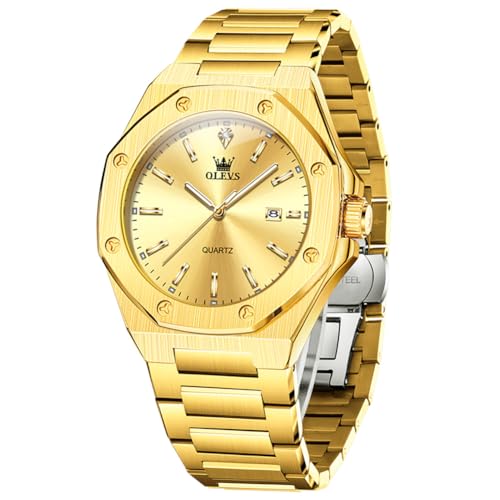 Montres pour homme Diamond Luxe OLEVS en acier étanche