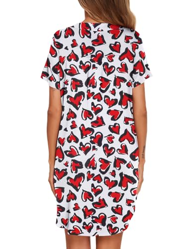 Image of Ekouaer Women V Neck Button Down Nightgown
