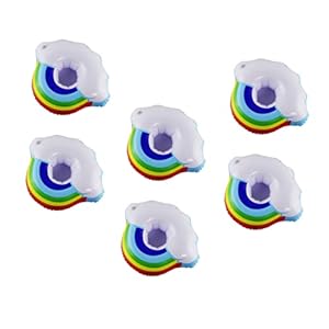 jojofuny 6 Stks Houders Regenboog Onderzetters Voor Opblaasbare Houder Float Cup Ontwerp Drinken Zwembad Zwemmen…