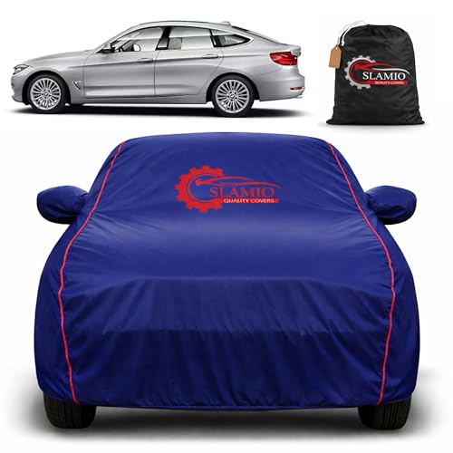 Image of Premium 100% Waterproof Car Cover for BMW 3 Series GT Model | All-Weather, UV & Dust Protection | Heavy-Duty 3-Layer Fabric | Custom Fit with Mirror & Antenna Pockets | Navy Blue