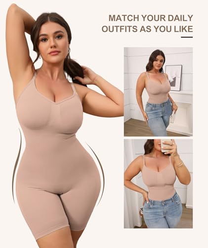Image of Women's Strapless Shapewear Bodysuit for Women Tummy Control Shapewear, Seamless Body Shaper with Removable Straps