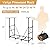 Vailge 4ft Firewood Rack Outdoor, Firewood Rack Holder, Adjustable Heavy Duty Firewood Holder,Outdoor Indoor Fireplace Metal Log Racks for Firewood,with Firewood Bag Carrier,Black