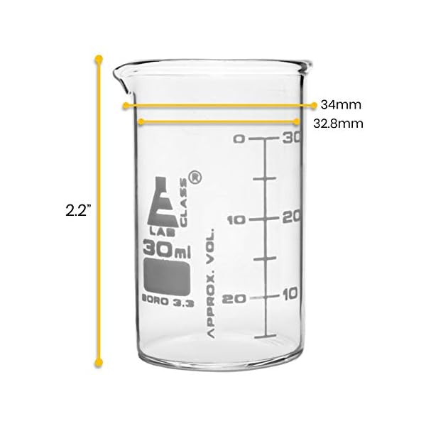 EISCO-12PK-Beakers-30ml-ASTM-Low-Form-with-Spout-Dual-Scale-White-Graduations-Borosilicate-33-Glass EISCO-12PK-Beakers-30ml-ASTM-Low-Form-with-Spout-Dual-Scale-White-Graduations-Borosilicate-33-Glass