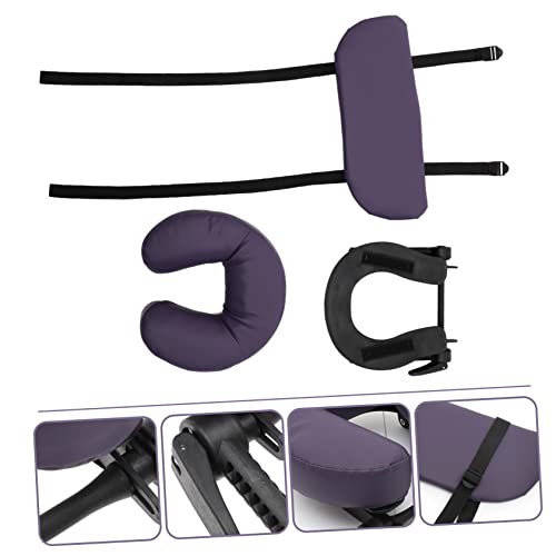 Oreiller de massage visage U en velours violet Healvian pour table de spa