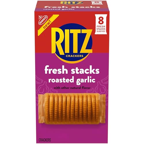 Image of RITZ Fresh Stacks Roasted Garlic Crackers, 8 Multi Snack Packs | Travel Snacks, Individually Wrapped