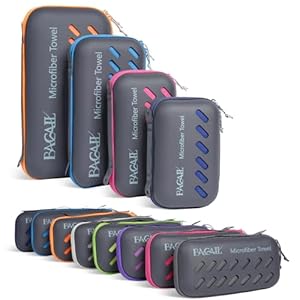 BAGAIL Camping Towel with EVA Case, Compact & Ultra Soft Microfiber Travel Towel – Super Absorbent & Lightweight Quick Dry Towels for Sports, Beach, Gym, Backpacking, Hiking and Yoga