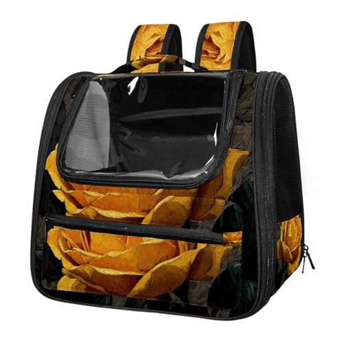 otnrnondcl Golden Rose (3) Cat Backpack Carrier, Large Pet Backpack for Medium Small Dog Cat Puppy Kitty Bunny