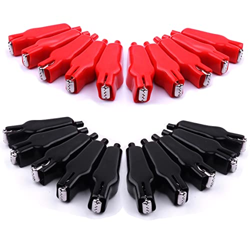 ATOPLEE 20PCS Alligator Clips Electrical,20A Insulated Spring Loaded Alligator Clamps,Truck Car Battery Heavy Duty Alligator Clips for Electrical Testing, Circuit Connection, Experiment