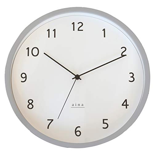 aina 壁掛け時計 電波 アナログ kierros キエロス 掛け時計 おしゃれ 電波時計 グレー A80-003GYのサムネイル