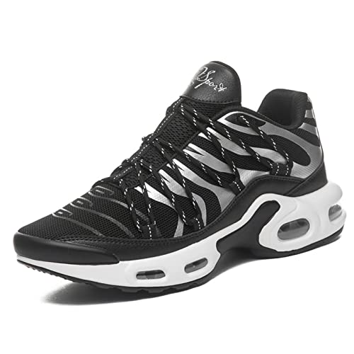 Treinadores para homem correndo moda sapatos de ar amortecedor casual sapatilhas de desporto caminhar ténis basquetebol treinador ginásio desportos de homem, 8910 preto, 39 EU