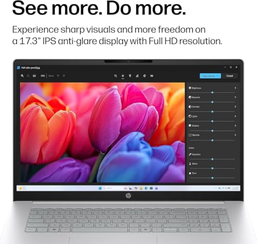 Image of HP OmniBook 3 Laptop, 17.3 inch FHD Touchscreen, 32GB RAM, 2TB SSD | Backlit, Numeric Keypad, AMD Ryzen 5 130 (up to 4.55 GHz max Boost Clock, 6 cores), Windows 11