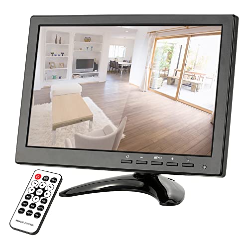 Splenssy 10.1inch 1280 * 800 LED IPS Monitor con Puertos HD/VGA/BNC/AV/USB y Mando a Distancia soporta HD 1080P/1080i Altavoz U Disk PAL/NTSC Adaptable para Sstema de CCTV Cover