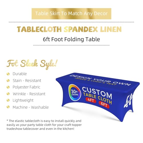 Housse de table spandex sur mesure extensible nappe personnalisée ajustable 6FT