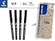 Pilot Hi-Tecpoint V7 Tintenroller – feine Stifte mit Flüssigtinte und 0,7mm-Spitze für präzises Schreiben, schnell trocknend, auslaufsicher – 4er Set Schwarz – dokumentenecht