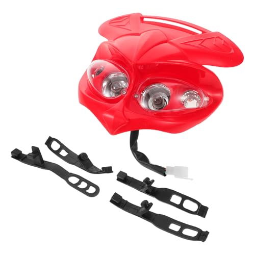 Masque de phare moto cross rouge avec bloc optique complet et support de réparation tout-usage