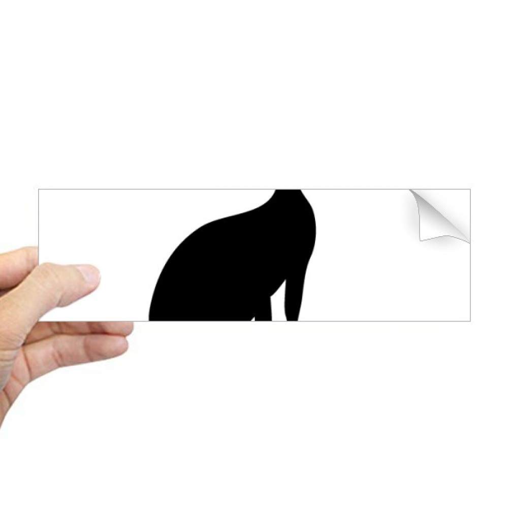 Autocollant chat noir rectangulaire sticker pare-chocs et vitre auto