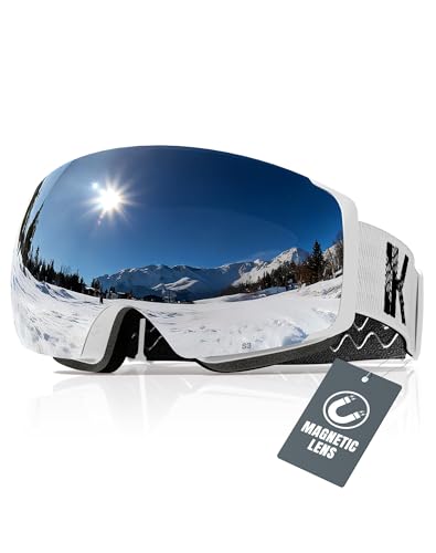 Innerking® Magnetic Ski Goggles, Interchangeable Lens Snow Goggles SGS Approved, OTG Anti Fog...