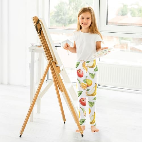 Girls' Leggings Children's Yoga Pants Skinny Printed Dance Apples Oranges Bananas Comfortable 4T4