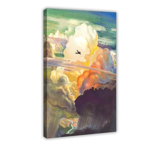 Poster aviation Airmail N.C. Wyeth - Impression vintage sur toile 40x61 cm pour deco murale