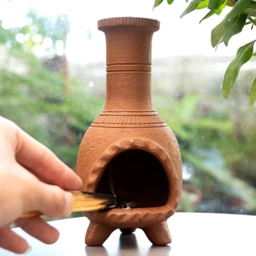 Mexican Style Terracotta Palo Santo Holder,Handmade Chiminea Ince...