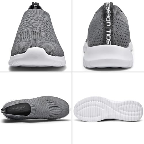 Image of TIOSEBON Men's Slip On Walking Shoes Arch Support Knit Mesh Lightweight Casual Comfortable Gym Workout Running Tennis Travel Standing Sneakers