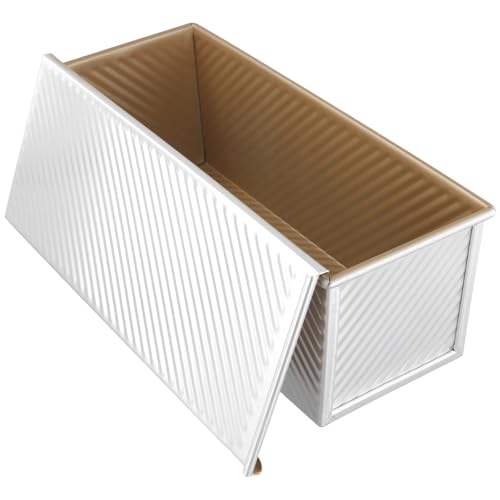 KEILEOHO Molde para pan con tapa, 1 kg, 1000 g, molde para pan tostado, molde para panadería, molde para panadería, 33 x 12 x 12 cm