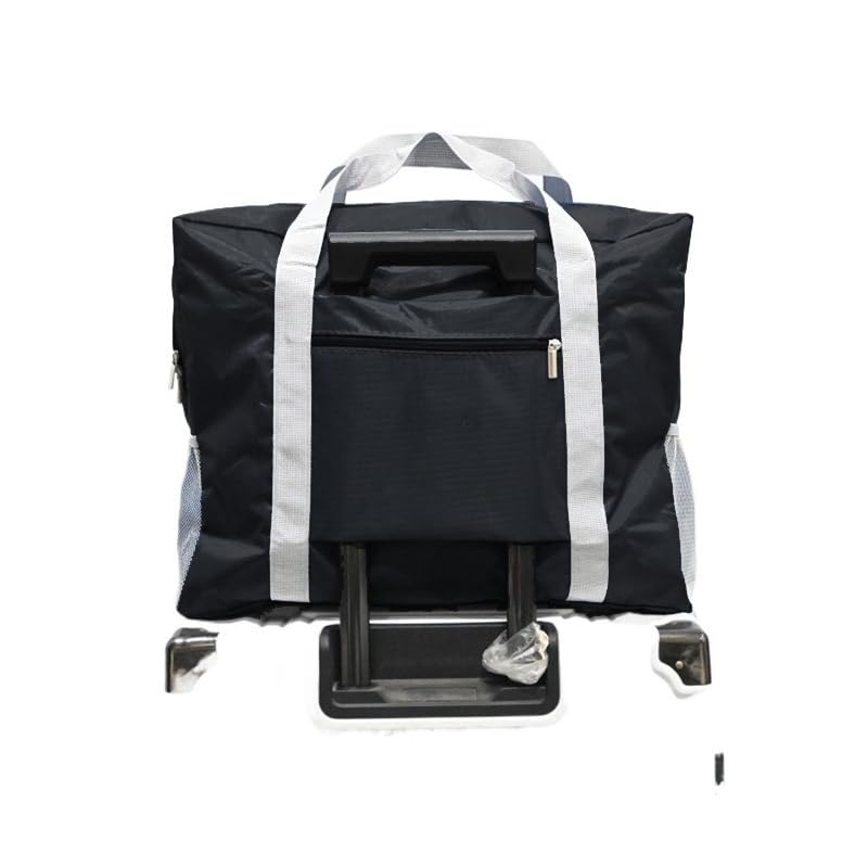 Bolsa de Viagem Dobrável Multiuso Encaixa na Mala Ultra Compacta Leve e Resistente para Viagens e Compras(Preto,2)