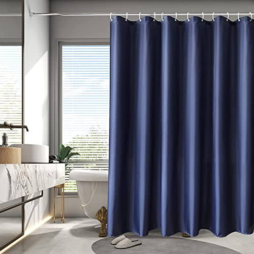 AooHome シャワーカーテン 150*180cm 目隠し 遮像 防カビ 防水 お風呂用カーテン 軽量 速乾 リング付き 無地 ダークブルー