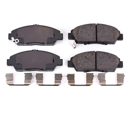 Image of PowerStop Front Brake Pads for Honda Prelude 1992-96 - Z17 Ceramic Brake Pads with Installation Hardware, 17-568