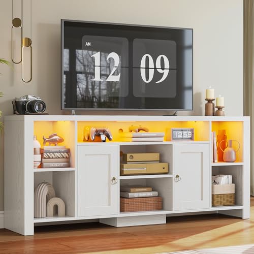 For Tvs 80 Inch With Led Lights & Power Outlet, Entertainmen