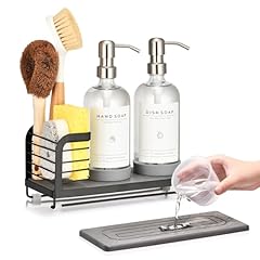 Black Sink Caddy + Clear Bottle + Silver Pump