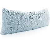 Cheer Collection Shagg Hair Long Body Pillow | Super Soft and Plush Faux Fur Lumbar Pillow for Couch