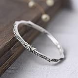 Taille : diamètre intérieur d'environ 5,9 cm, épaisseur de 0,4 cm, poids d'environ 13,2 g. Veuillez mesurer la largeur de votre poignet avant d'acheter pour éviter de ne pas pouvoir le porter.
