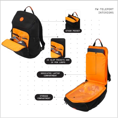 Image of Teleport Travel Backpack & Rucksack | Fits 15.6 Inch Laptop | 29L Water-Resistant Aerology Nylon Daypack with Luggage Strap & Bottle Pocket