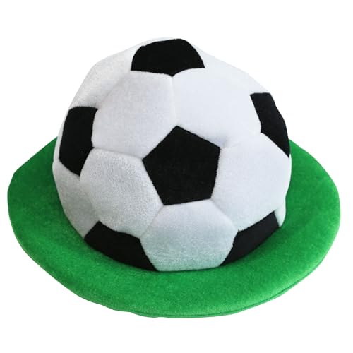 Casquette de football – Casquette originale à motif ballon de football avec visière verte – Accessoire de soutien ludique pour matchs et fêtes