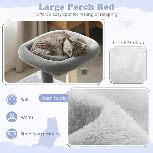 Tangkula árbol para gatos pequeño con rascador y perchero miniatura 5