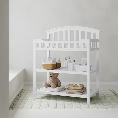 Image of Graco Changing Table with Water-Resistant Changing Pad (White) - GREENGUARD Gold Certified, Multi Storage Nursery Changing Table for Infants and Babies