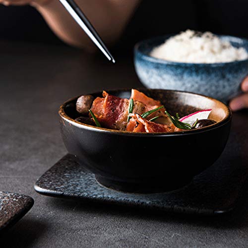 Cabilock 4 peças tigela de cerâmica para cereais chinesa japonesa de porcelana arroz frutas salada t