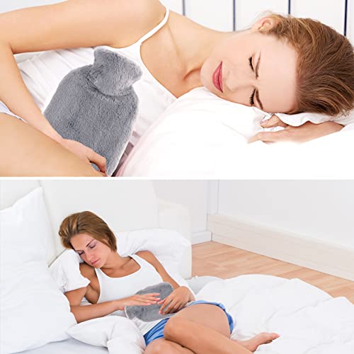 YIFOV Hot Water Bottle Bag Pouch Warm with Soft Waist Cover for Neck and Shoulder, Back,Hand, Legs, Waist Warm, Bed Warmers (Dark Grey) - Image 6
