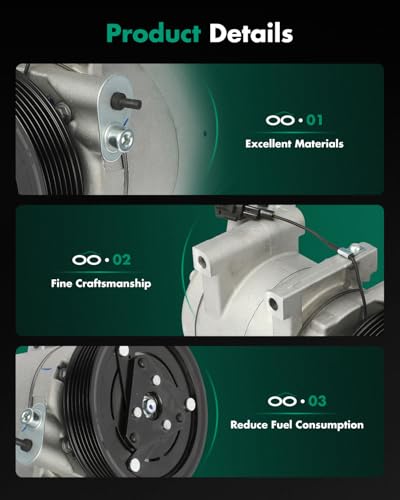 Image of SCITOO AC Compressor for Nissan for Sentra 2.5L 2002-2006 | Fast Cooling, Ultra Low Noise (≤72 dB)Air Conditioner Compressor with Clutch, Easy Installation, 4715001 926008J001 10000653