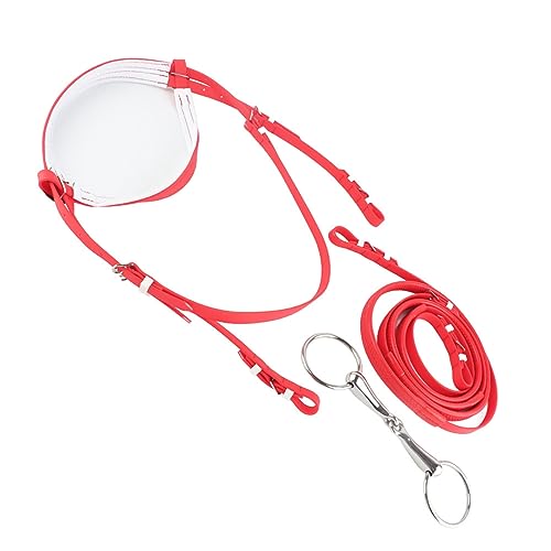 Akozon Arnés de Rienda de Brida con Filete Extraíble de Acero Inoxidable - Brida de PVC para Deportes Ecuestres