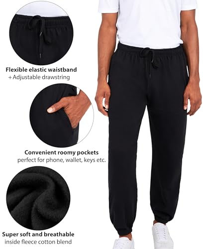 Andrew Scott Men's Fleece Joggers Pants | Multi Pack | Athletic Loose-fit Sweatpants for Workout, Running, Training4