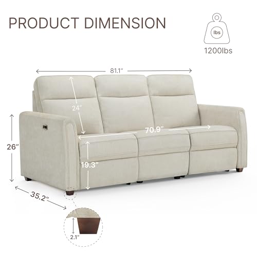 Sillón No Reclinable Tela Madera 3 Plazas miniatura 2