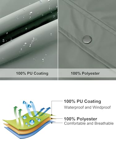 SOLOCOTE Kids Rain Jacket Hooded Lined Rubber RainCoats for Girls Boys Waterproof Windproof Size 5-14Y4