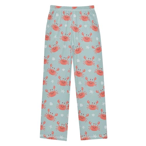 ZZXXB Lovely Crab Starfish Boys Long Pants Soft Trousers Elastic Waist Kids Lounge Bottoms with Pockets S-XL