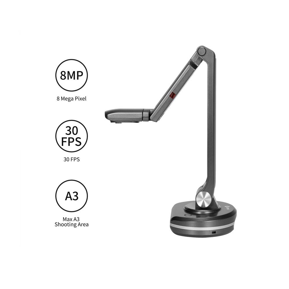 Scanner Documenti, V500S USB 2-in-1 Fotocamera For Documenti E Scanner For Libri Da 8 MP, Webcam Con Dimensione Di Scansione Automatica A3 Luce LED For Mac Windows,per riunioni aziendali didattiche
