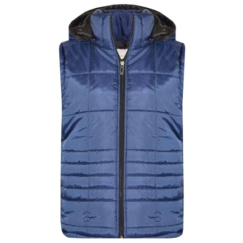 A2Z 4 Kids Girls Boys Sleeveless Hooded Padded Quilted Lined - Gilet Quilted 506 Navy 7-8.