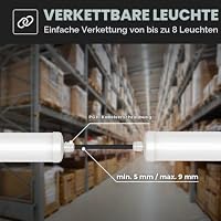 HOFTRONIC - LED Feuchtraumleuchte 150cm IP65-48W 5760 Lumen - 6500K Tageslichtweiß - Verknüpfbar - Kellerleuchte, Nassraumleuchte - Feuchtraum Wannenleuchte – Ansicht 8